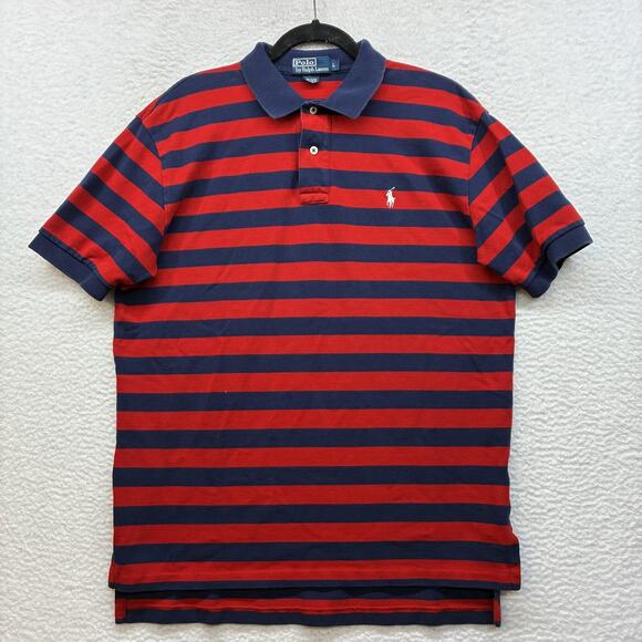 Polo by Ralph Lauren Other - Vintage Polo By Ralph Lauren Polo Shirt Mens Large Red Navy Striped Pony Golf